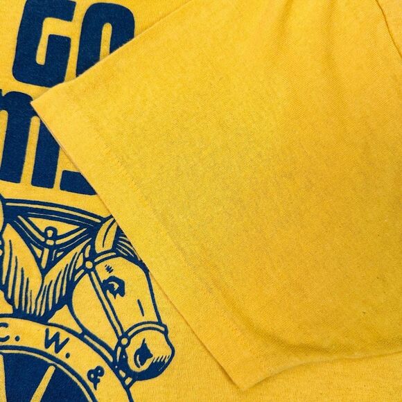 Vintage DevKnit Go Teamsters! Single Stitch Crew Neck Tee - Size Large - Picture 3 of 5